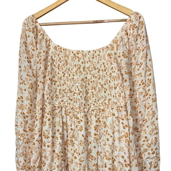 Altard state boho floral smocked puff sleeve mini dress - Picture 12 of 13